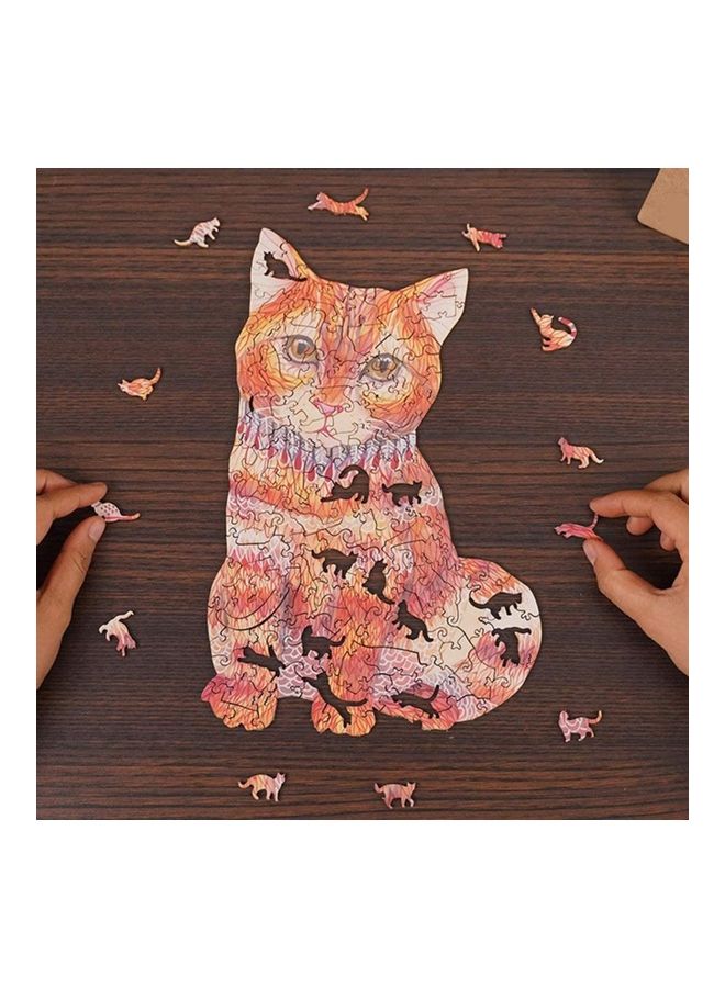 124-Piece Orange Cat A4 Wooden Jigsaw Puzzles 29x21x0.5cm - Image 3